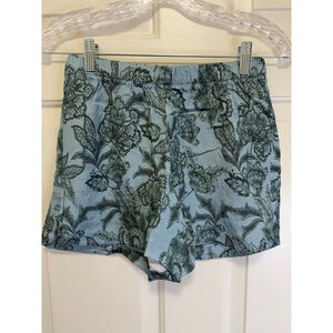 Haven Well Within Floral Lounge Shorts Blue Green XS NWT Cupro Rayon Soft